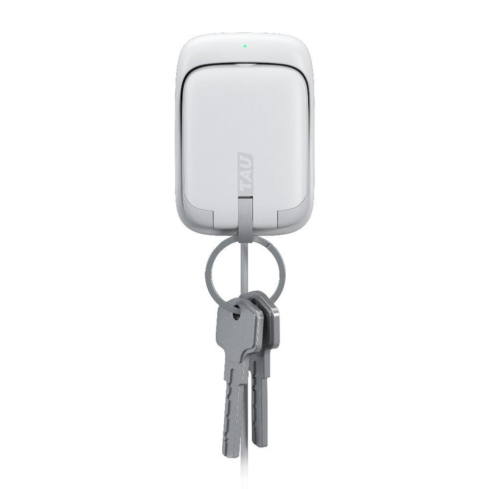 TAU® - Always-charged power bank - TAU® - Always-charged power bank - Charcoal Black - Compact white power bank with built-in key holder and LED indicator light. - Rolling Square TAU® - Always-charged power bank - Charcoal Black - Compact white power bank with built-in key holder and LED indicator light. - Rolling Square