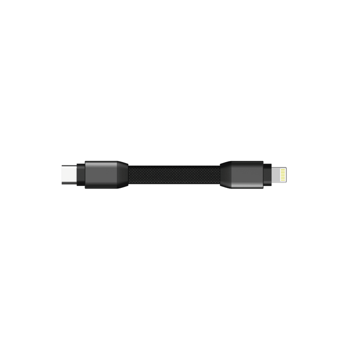 inCharge® Mini - The Smallest cable ever - inCharge® Mini - The Smallest cable ever - USB to Lightning - Compact black charging cable with USB-C and Lightning connectors on each end. - Rolling Square inCharge® Mini - The Smallest cable ever - USB to Lightning - Compact black charging cable with USB-C and Lightning connectors on each end. - Rolling Square
