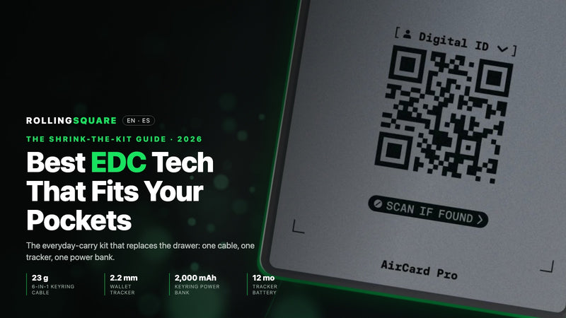 Tech EDC essentials guide 2026 with the Rolling Square AirCard Pro Dual wallet tracker