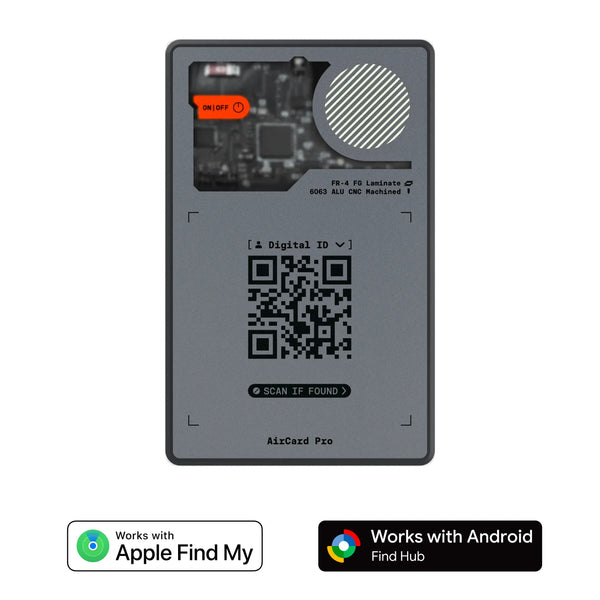 Rolling Square AirCard Pro Dual 2.2mm dual-network wallet tracker card in CNC aluminum