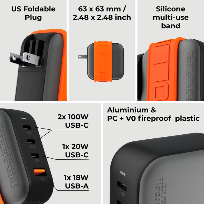 GaN Charger 100W - 45% smaller than standard chargers