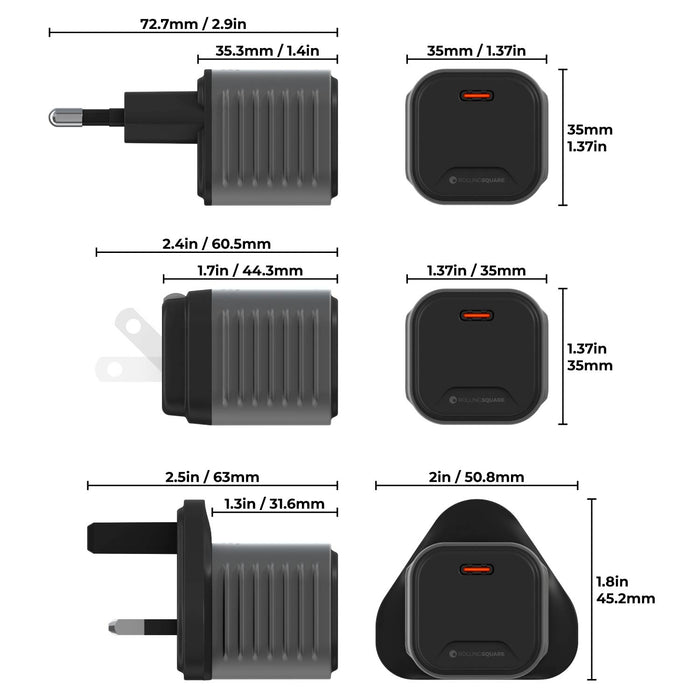 Supertiny 65W + Free 2in1 Cable (Bundle) - Rolling Square