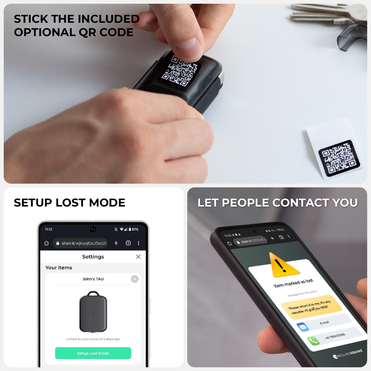 Rolling Square Tau 2 Key Chains with Power Bank for Mobile Phone, Digital Business Card with NFC/QR Code Function, 2000 mAh, Compatible with USB-C, Micro USB and Lightning Port, Black Rolling Square Tau 2 Key Chains with Power Bank for Mobile Phone, Digital Business Card with NFC/QR Code Function, 2000 mAh, Compatible with USB-C, Micro USB and Lightning Port, Black