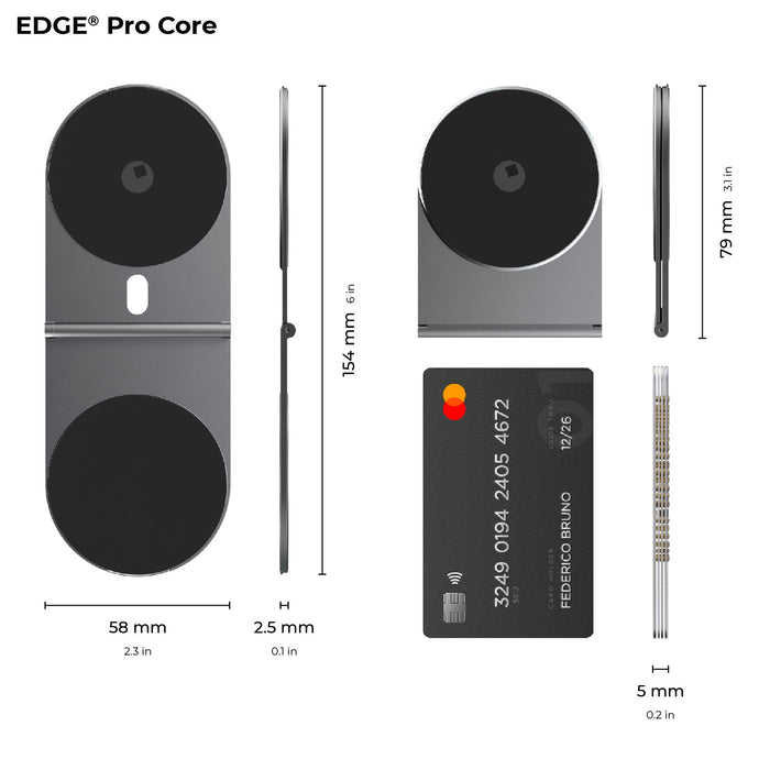 EDGE® Pro Tablet kit - MagSafe phone & tablet holder - Hyperspace Black - Compact black MagSafe tablet and phone holder with slim 2.5mm profile and circular magnets. - Rolling Square