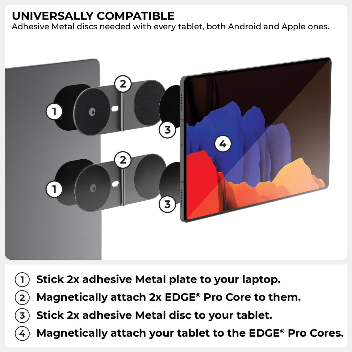 Tablet Edge Protector Rolling Square EDGE® Pro Tablet Kit | Universal magnetic tablet holder ...