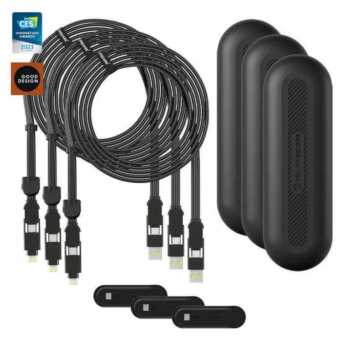 Rolling Square inCharge® XL 3m / 10ft | Multi charging cable
