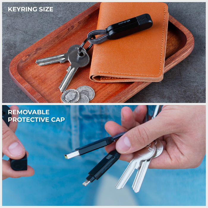 inCharge® X - 100W, 6in1 keyring cable - Rolling Square