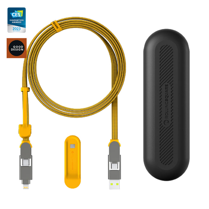 inCharge® XL 2m / 6.6ft - 100W, 6in1 super long cable - Rolling Square