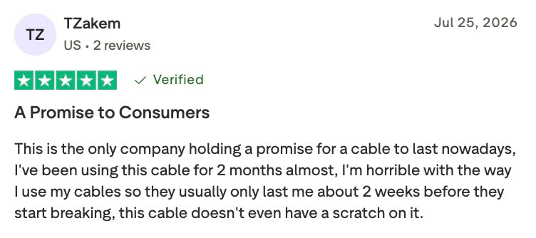 Trustpilot review of inCharge Life