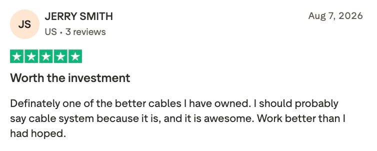Trustpilot review of inCharge Life
